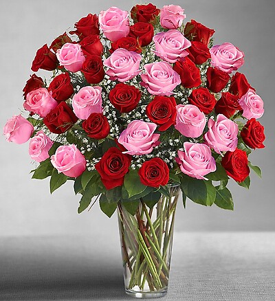 Ultimate Elegance&amp;trade; Long Stem Pink &amp;amp; Red Roses